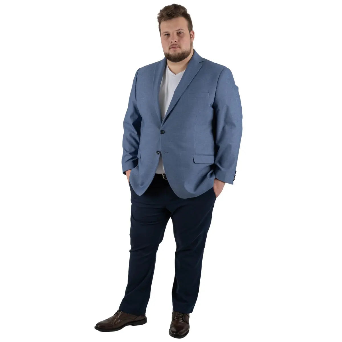 Velké pánské elegantní kalhoty Konik Olek 620 tmavě modré