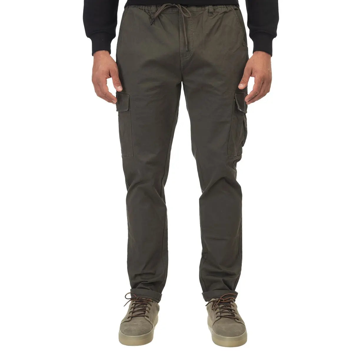 Duże męskie spodnie bojówki proste nogawki Double Urban Outfitters CCP-4014 khaki
