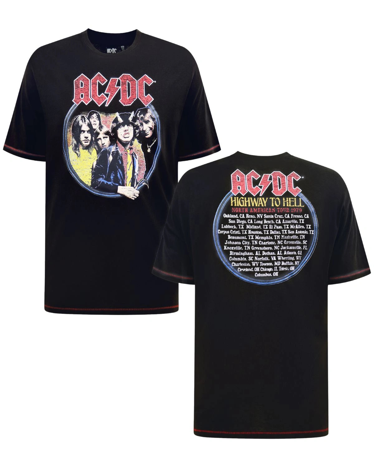 Duży męski t-shirt z nadrukiem AC/DC Highway To Hell Hugh Duke D555 czarny