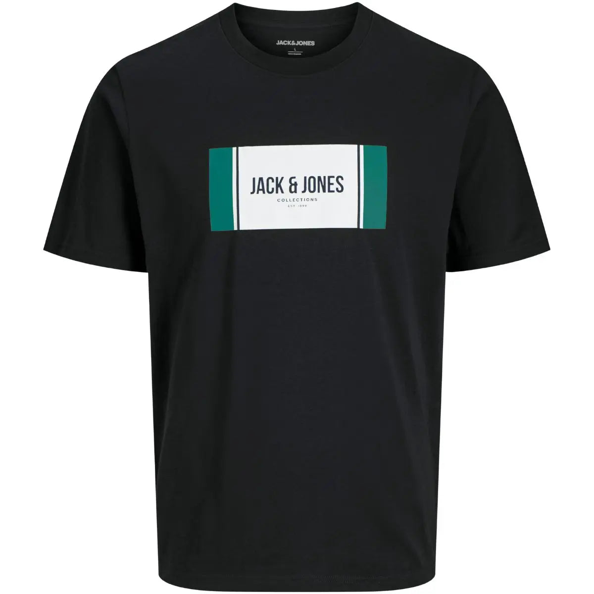 Duży męski t-shirt  koszulka z nadrukiem krótkim rękawem Jack &amp; Jones 12285530 czarna