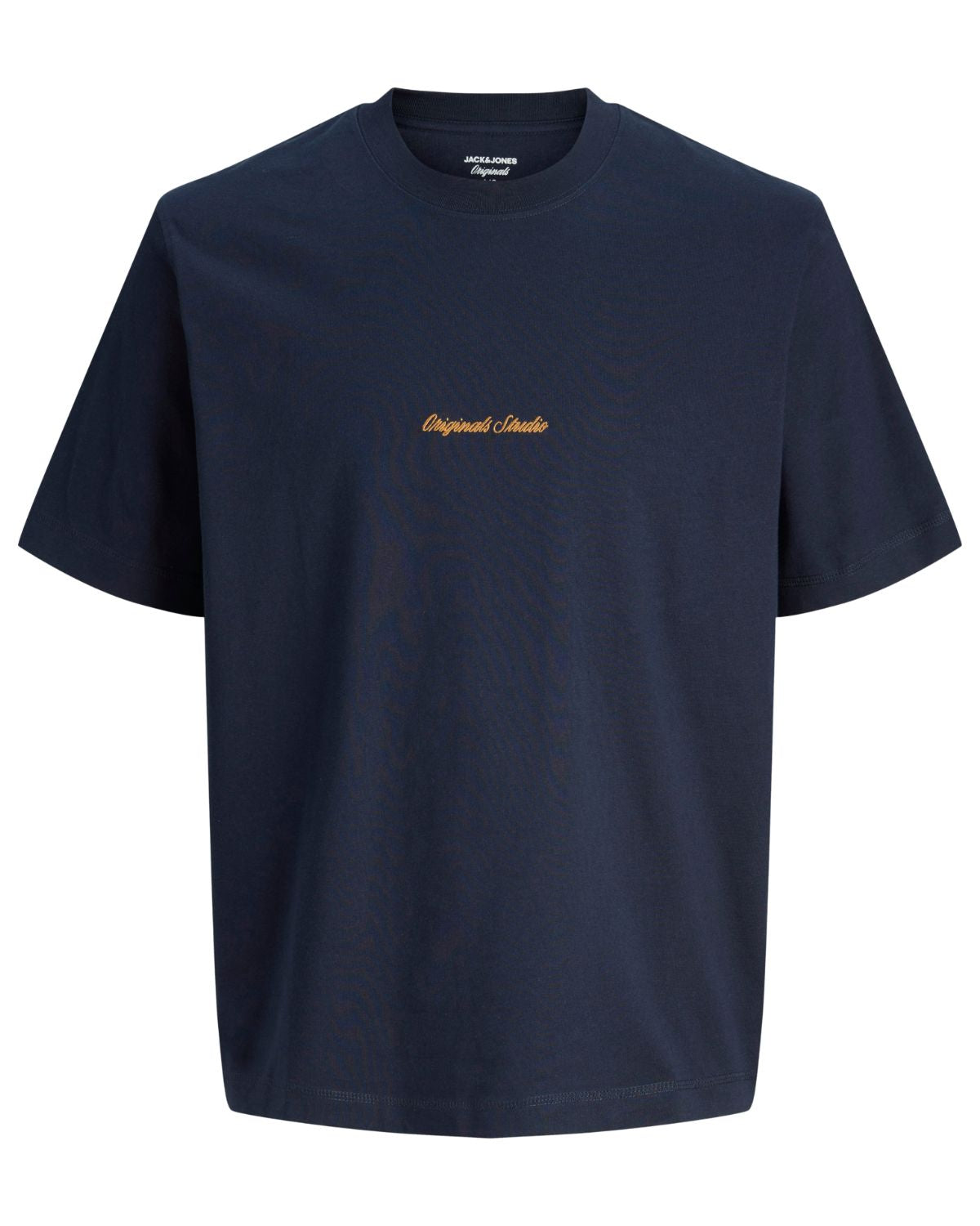 Duża męska koszulka z małym napisem t-shirt Jack &amp; Jones 12284161 granatowy