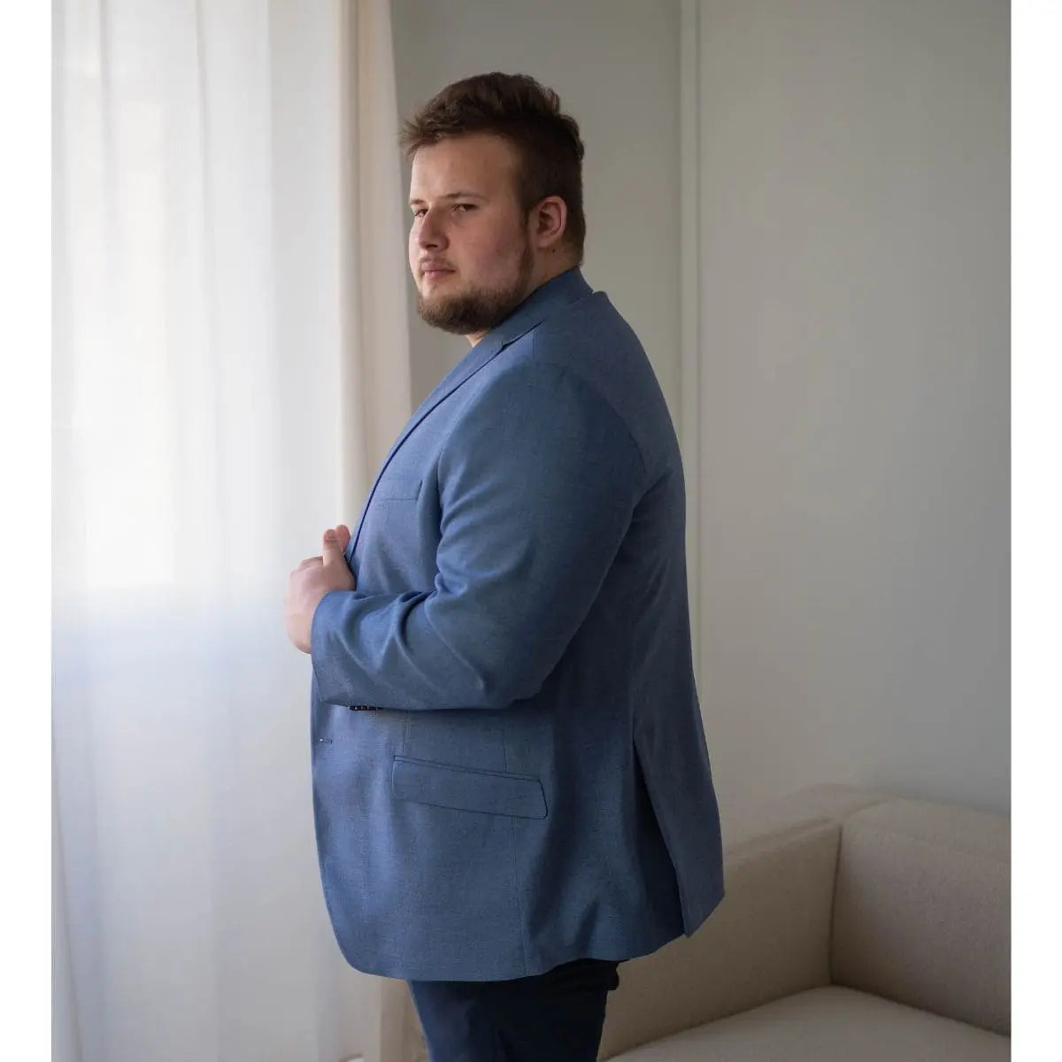 Duża męska marynarka plus size  Konik Edmund 610 ciemnoniebieska
