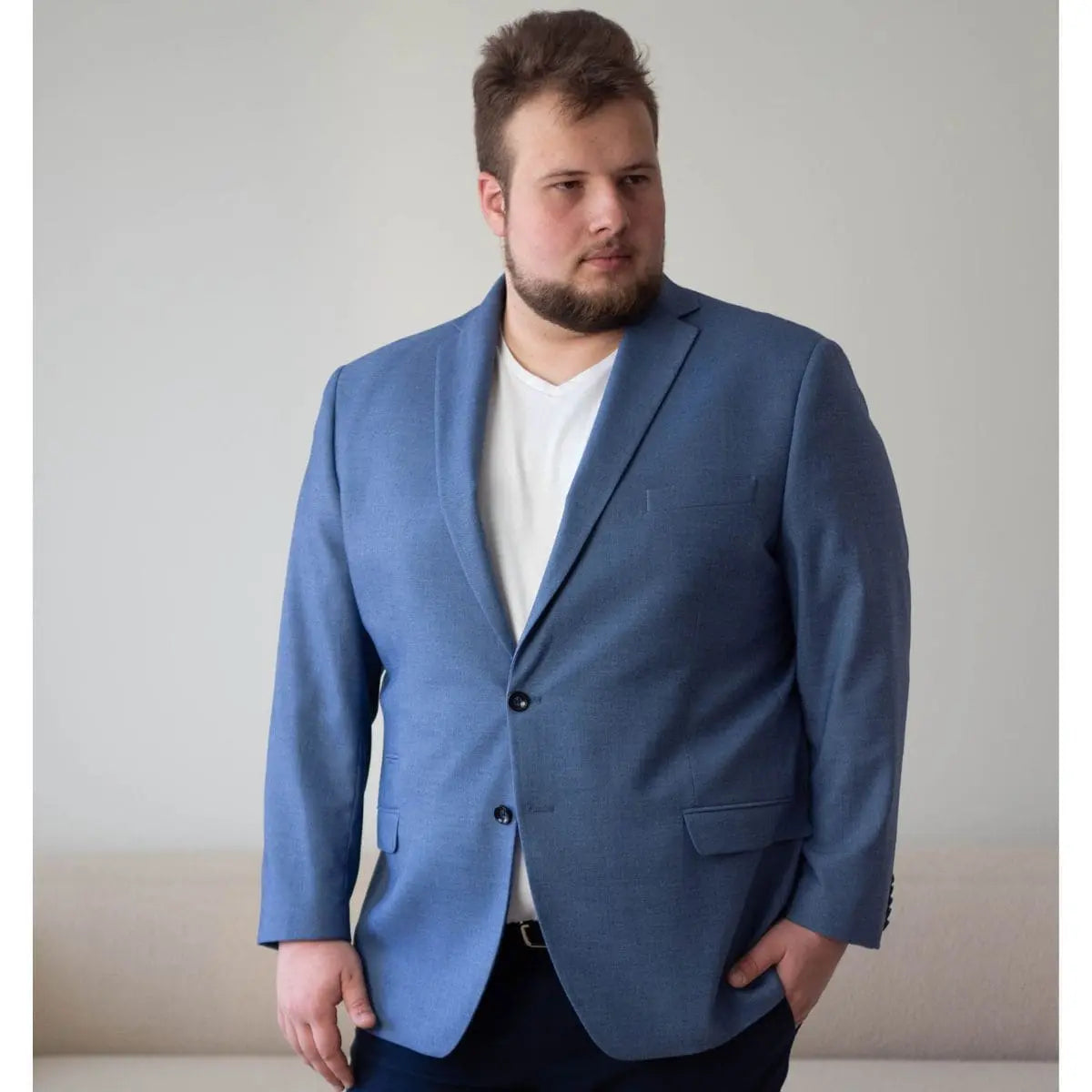 Duża męska marynarka plus size  Konik Edmund 610 ciemnoniebieska