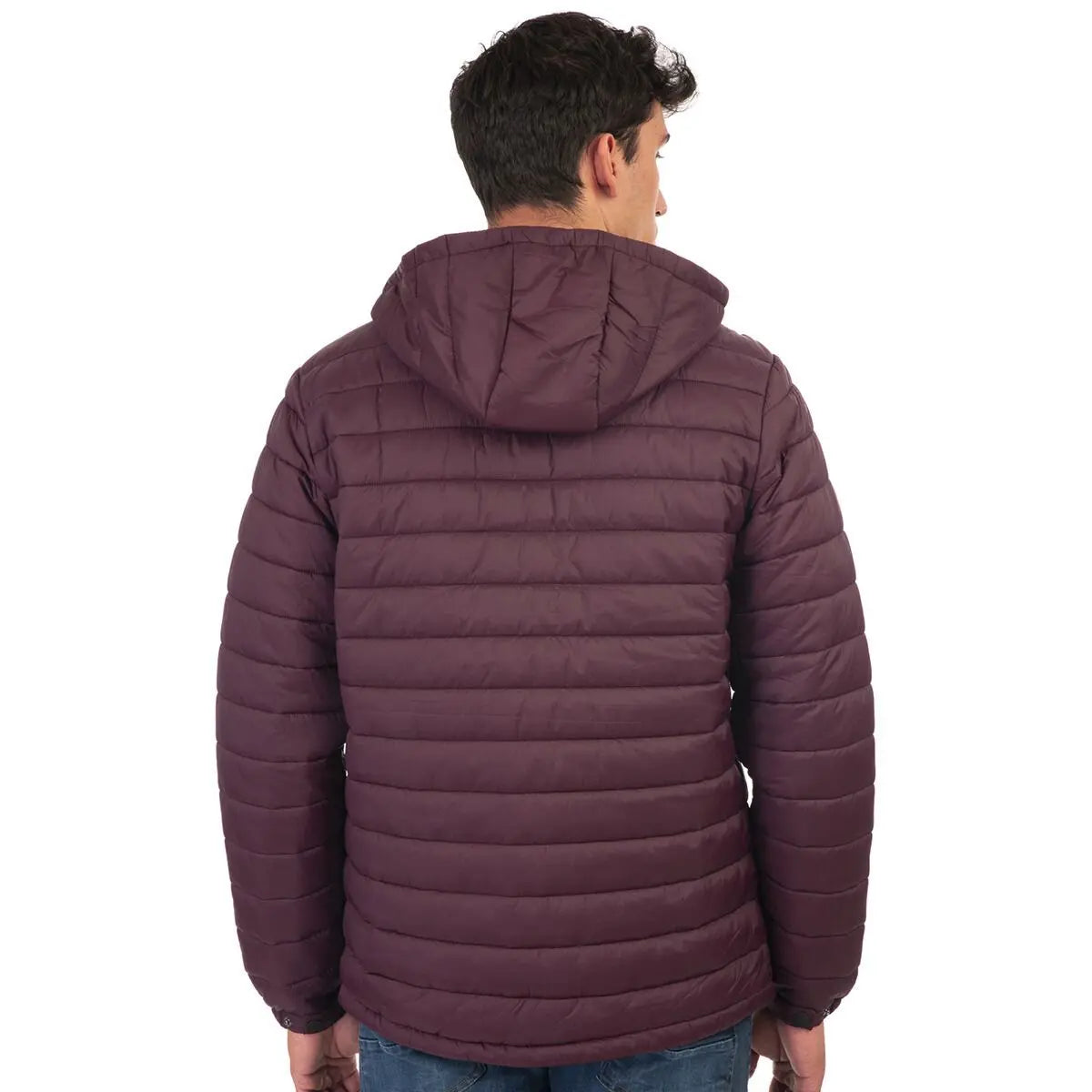 Duża męska kurtka pikowana z kapturem Double Urban Outfitters MJK-2000 fioletowa
