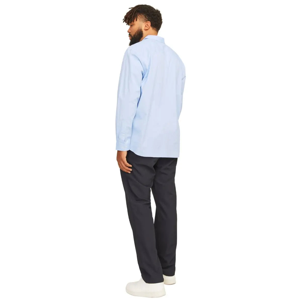 Velká pánská hladká košile s dlouhým rukávem Jack &amp; Jones 12264030 modrá