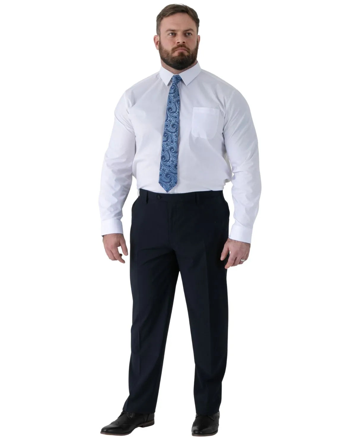 Velké pánské elegantní hladké kalhoty Duke Ted tmavě modré