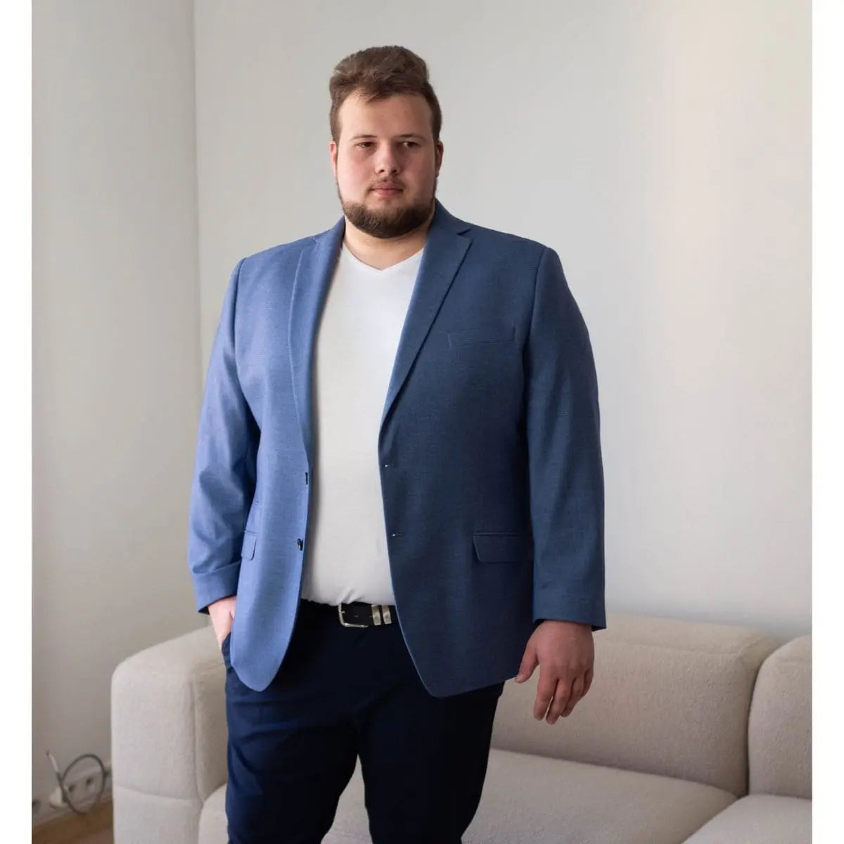 Duża męska marynarka plus size  Konik Edmund 610 ciemnoniebieska