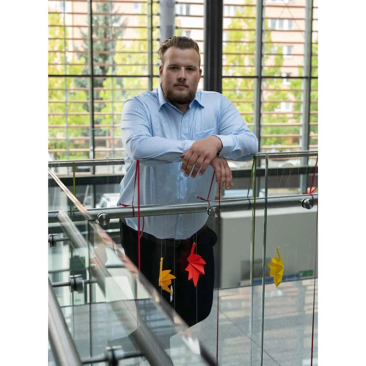 Velká pánská pruhovaná košile s dlouhým rukávem Casa Moda 334098000-100 světle modrá