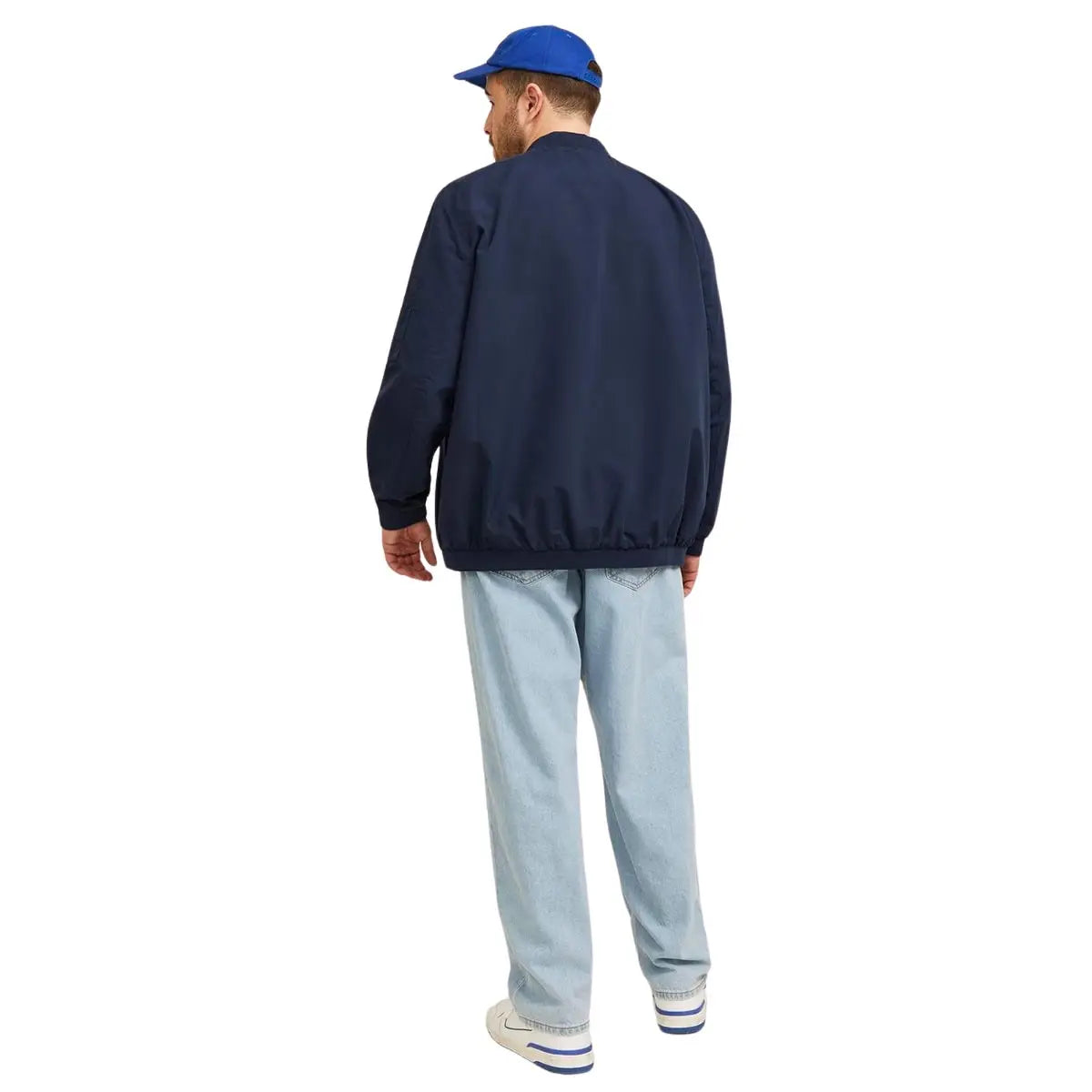 Velká pánská přechodová bomber bunda Jack &amp; Jones 12173990 tmavě modrá