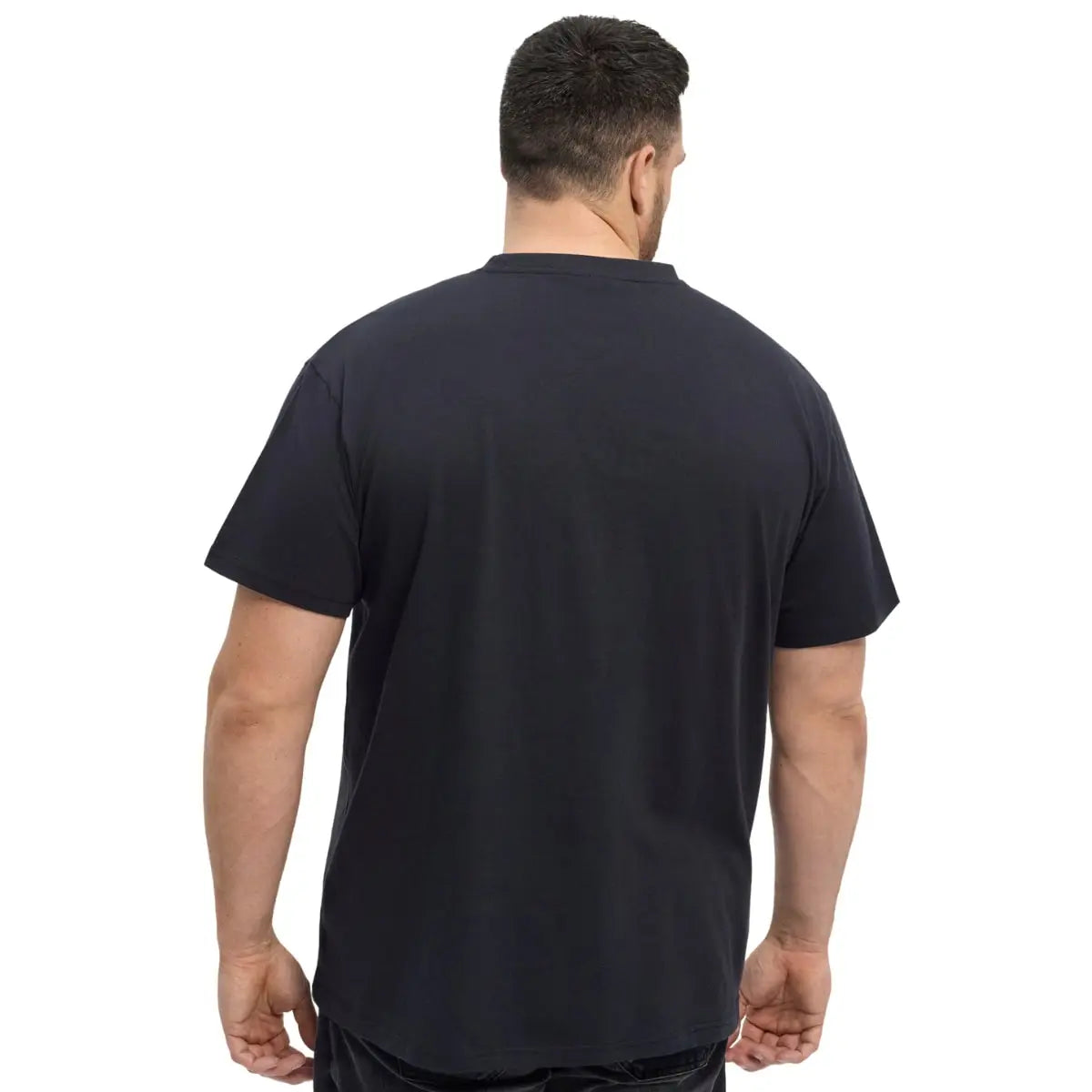 Duży męski t-shirt z efektownym świątecznym nadrukiem koszulka z krótkim rękawem North Latitude 53352-0099 czarna