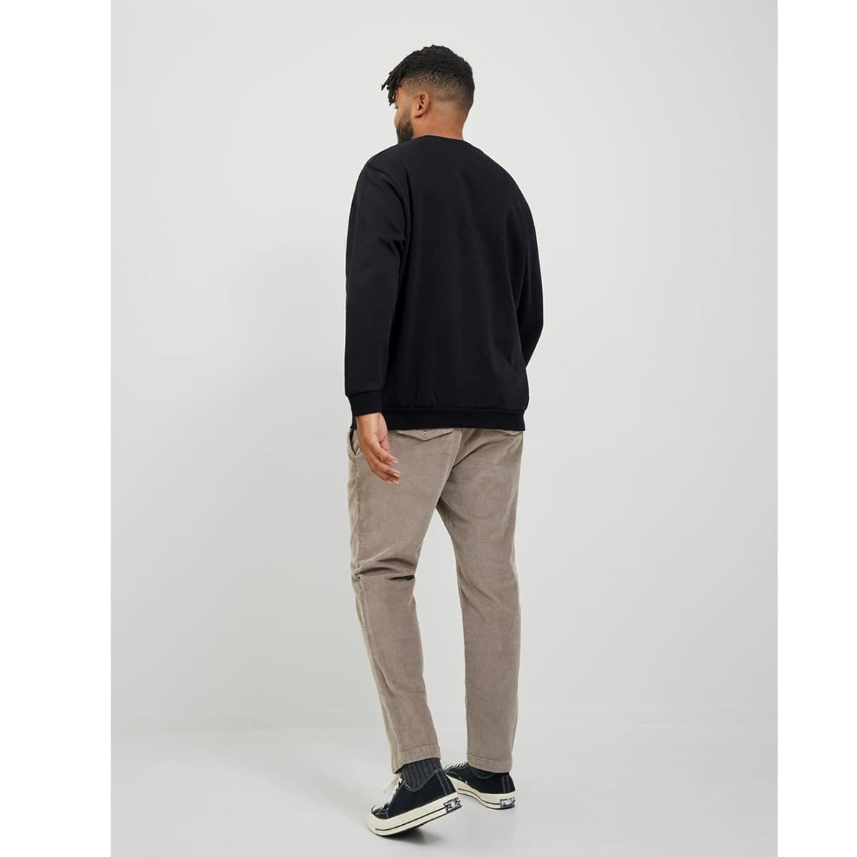 Jack &amp; Jones velká pánská mikina přes hlavu 12250594 černá