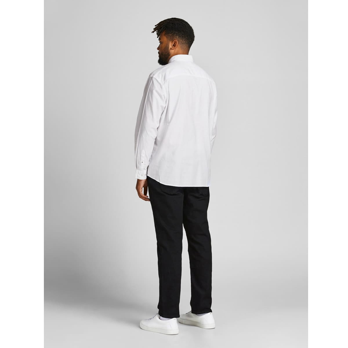 Pánská hladká košile Jack &amp; Jones s dlouhým rukávem 12190444 bílá