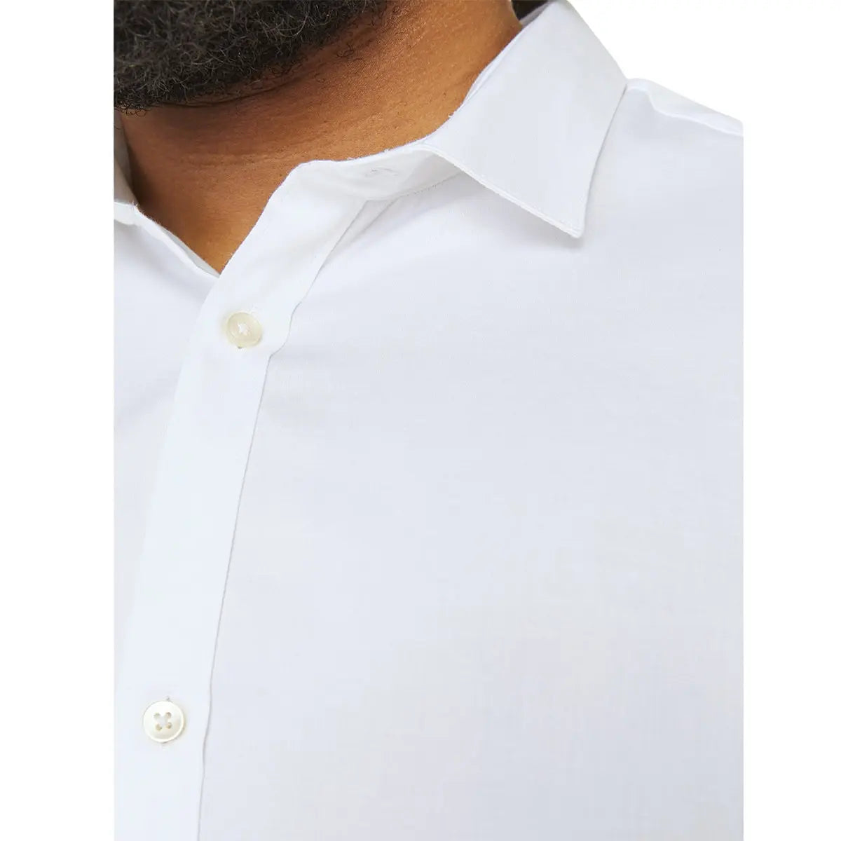 Duża koszula męska gładka z długim rękawem Jack &amp; Jones 12264030 biała