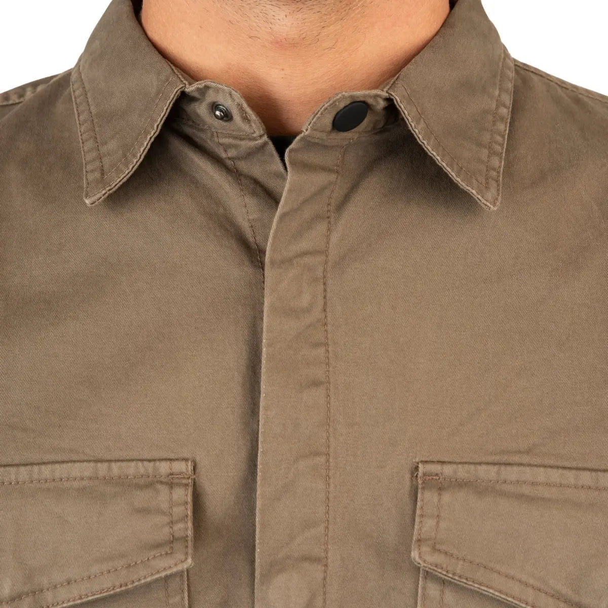 Duża męska koszula z długim rękawem Double Urban Outfitters GS-5118 brązowa