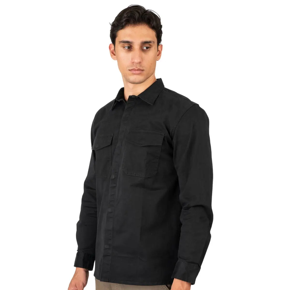 Duża męska koszula z długim rękawem Double Urban Outfitters GS-5118 czarna