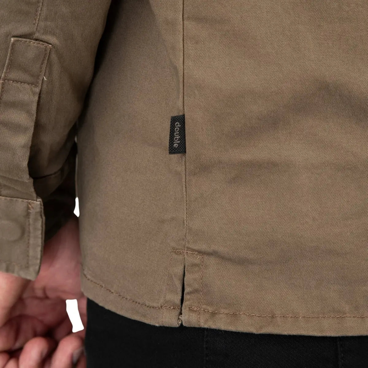 Duża męska koszula z długim rękawem Double Urban Outfitters GS-5118 brązowa