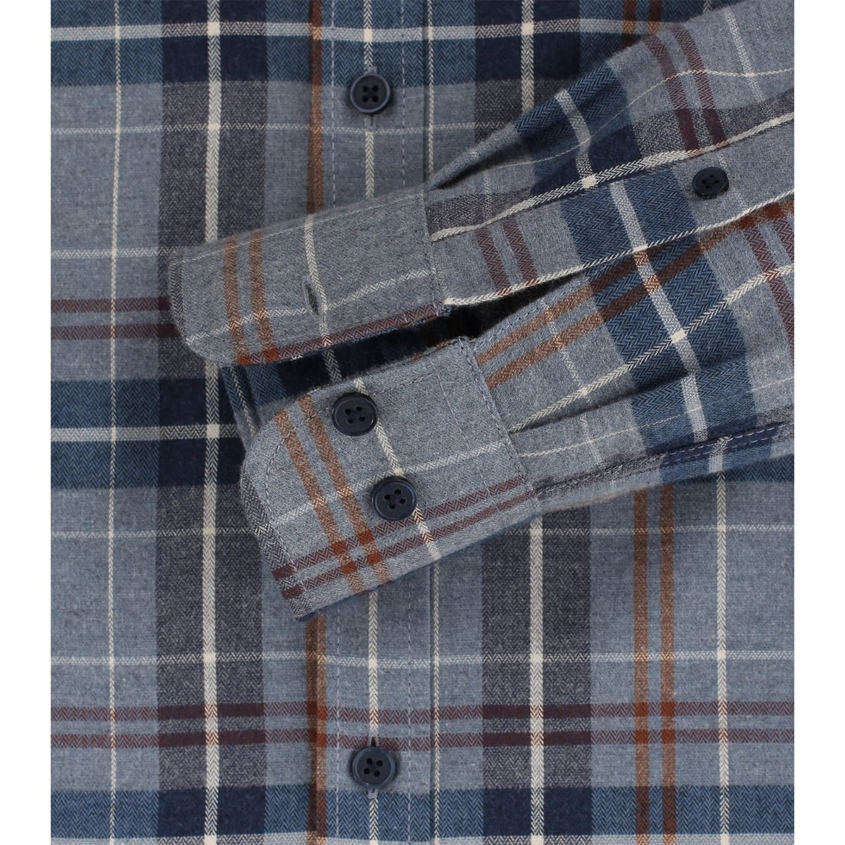 Pánská velká kostkovaná košile s dlouhým rukávem Casa Moda 423949400-101 šedo-modrá