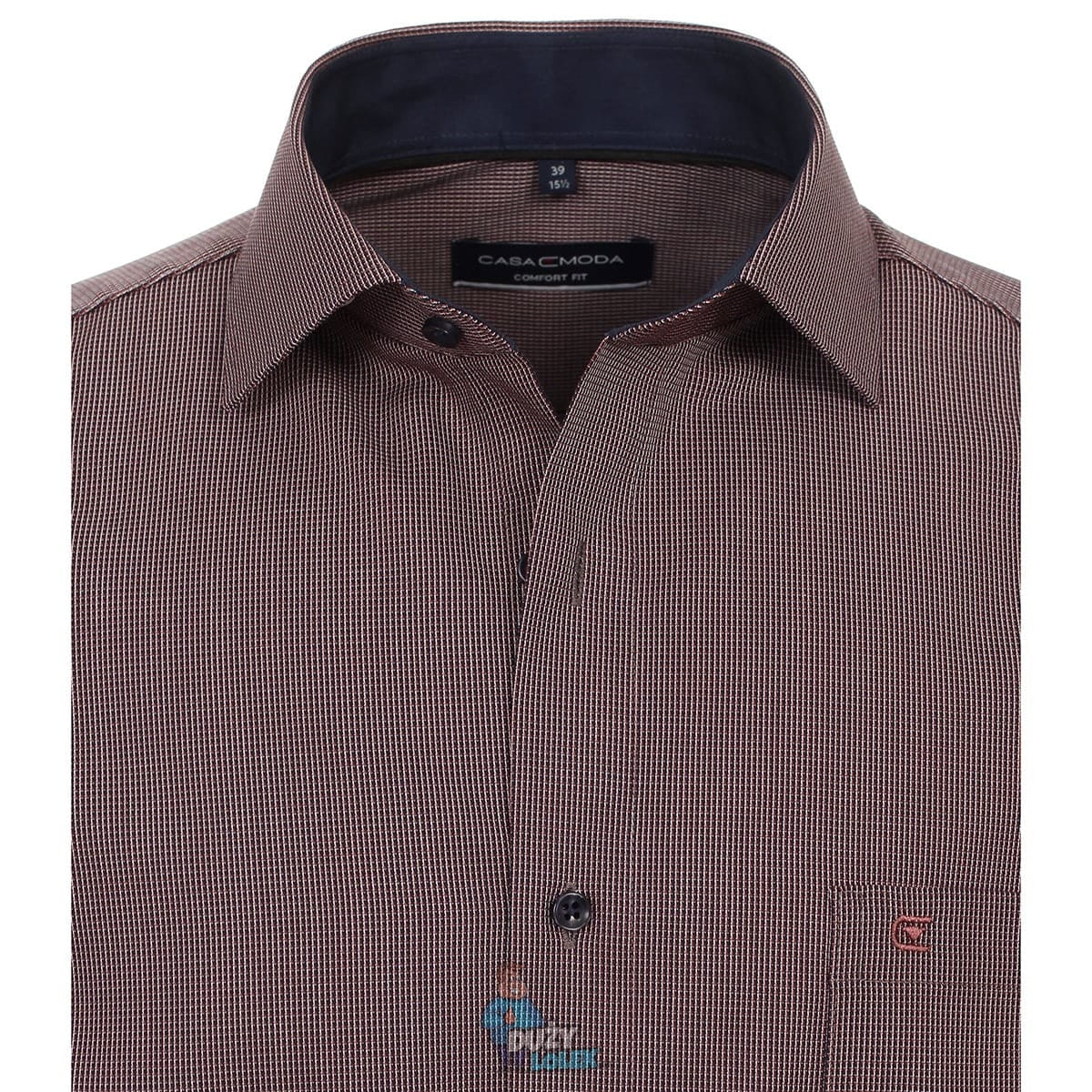 Duża męska elegancka koszula długi rękaw Casa Moda 393310700-201 NON IRON brązowa