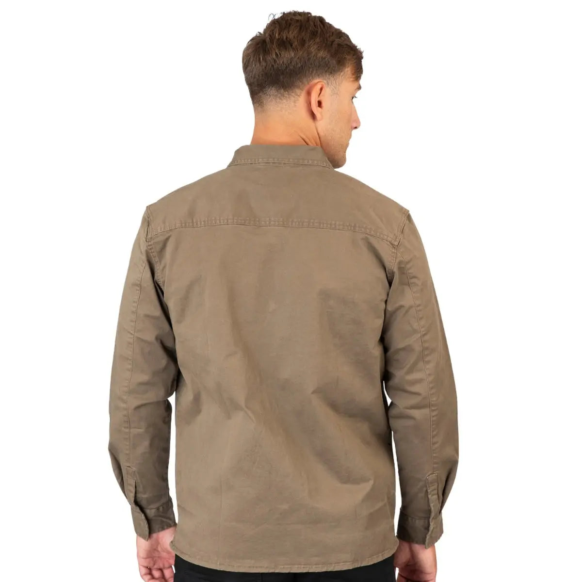 Duża męska koszula z długim rękawem Double Urban Outfitters GS-5118 brązowa