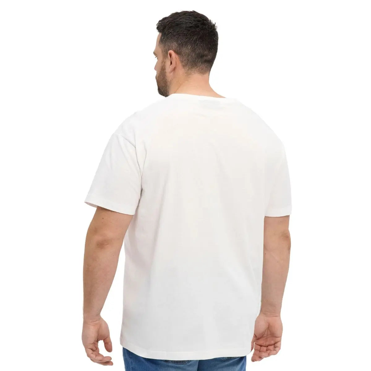 Duży męski t-shirt gładki koszulka z dekoltem w serek North Latitude 51328-0000 biała