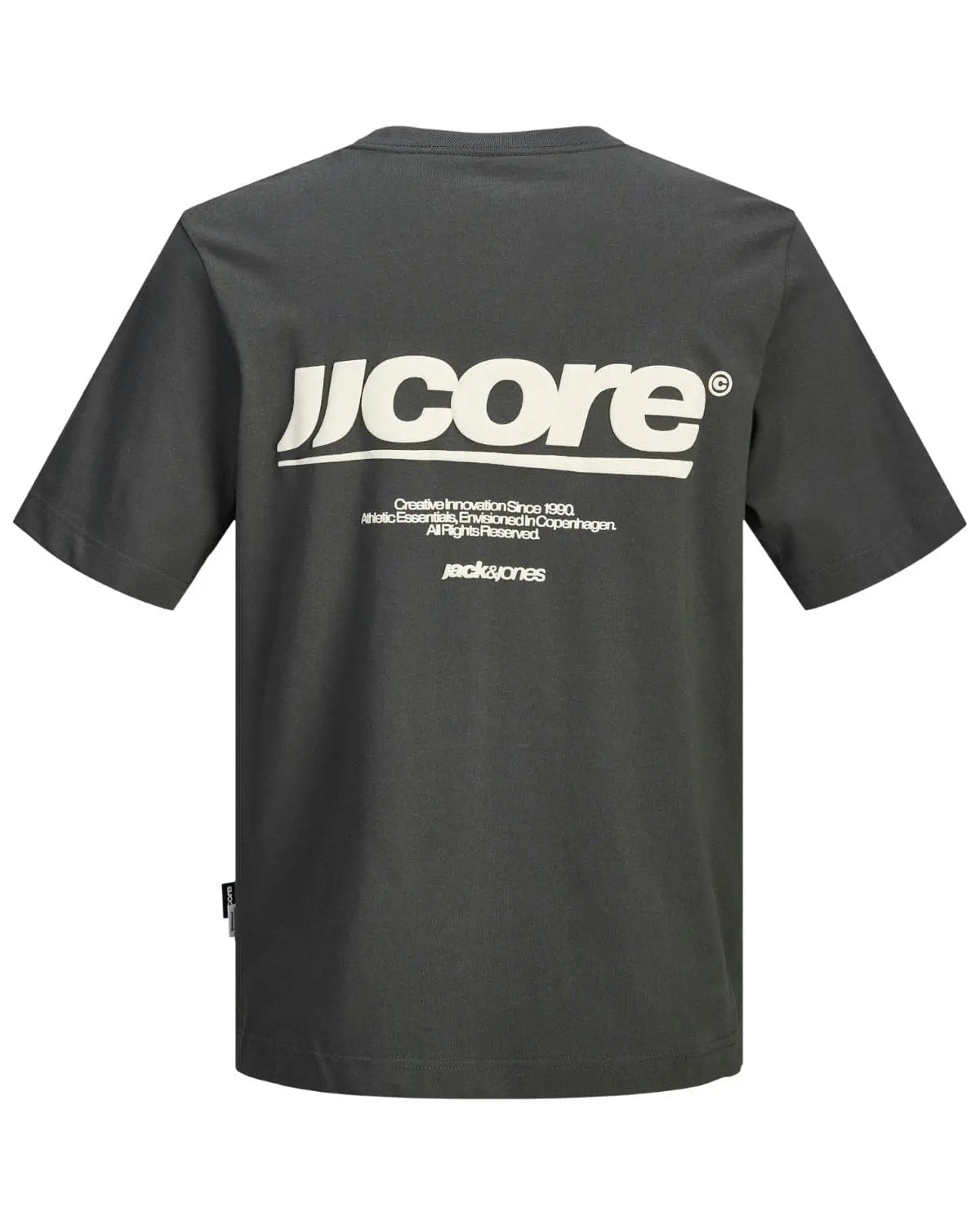 Duża męska koszulka krótki rękaw t-shirt z nadrukiem na plecach Jack &amp; Jones 12297261 ciemnoszary