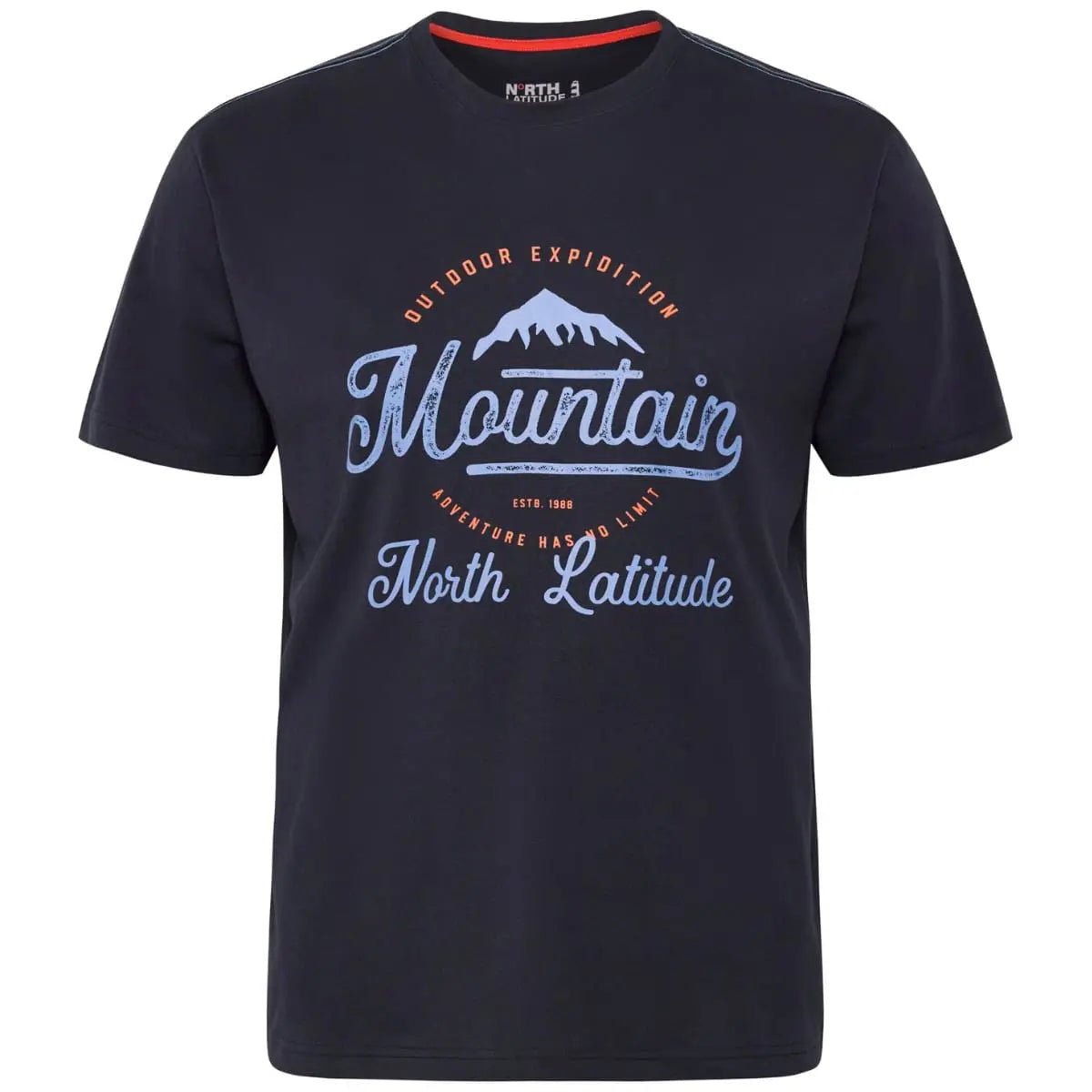 Duży męski t-shirt z nadrukiem koszulka z krótkim rękawem North Latitude 53105-0581 granatowa