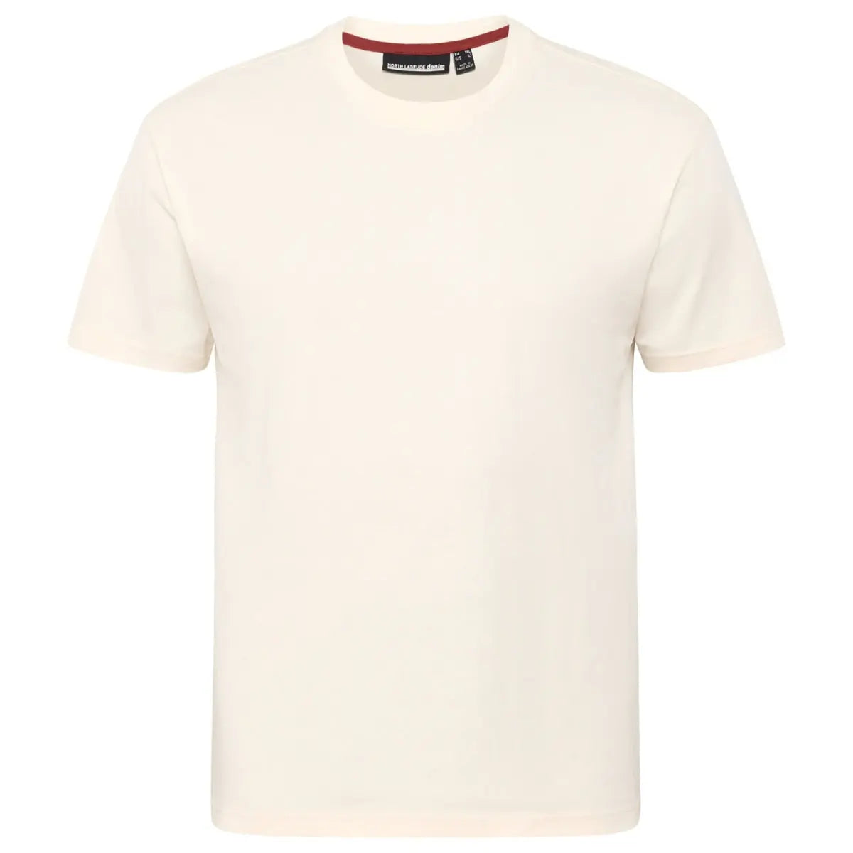 Duży męski t-shirt z nadrukiem na plecach koszulka z krótkim rękawem North Latitude 53331-0001 kremowa