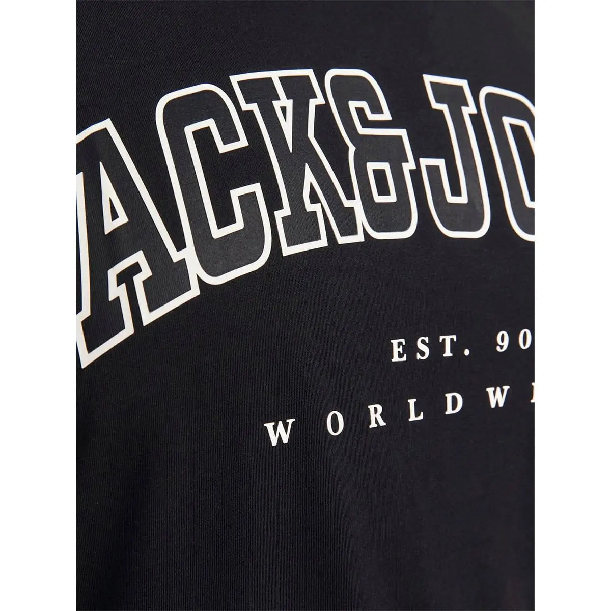 Velké pánské bavlněné tričko s nápisy Jack &amp; Jones 12258871 černé