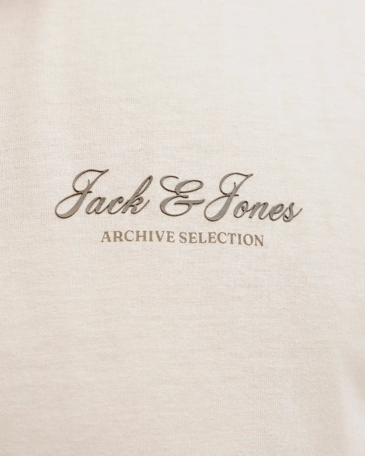 Duża męska koszulka z krótkim rękawem t-shirt z subtelnym napisem Jack &amp; Jones 12289683 beżowy