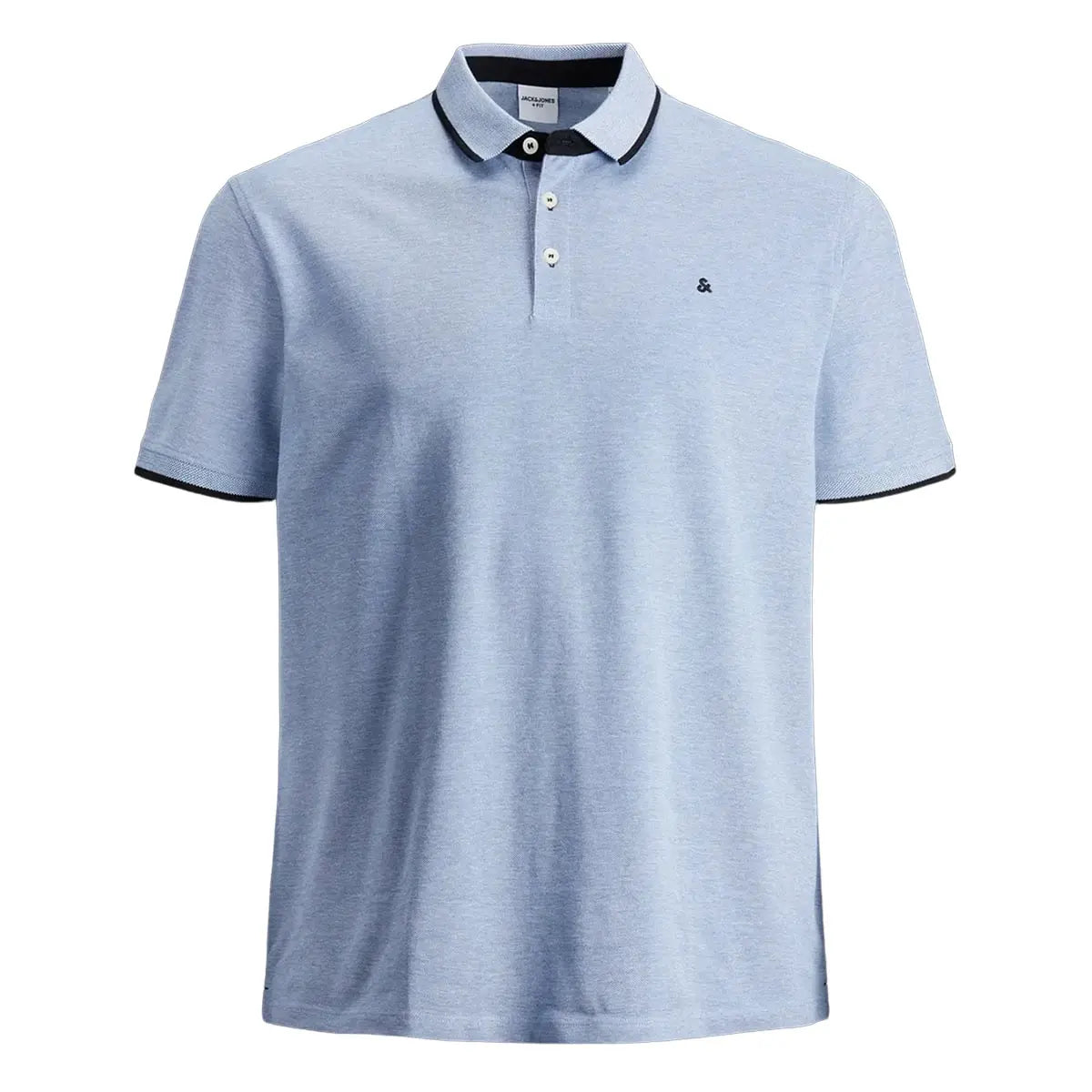 Velké pánské polo tričko s límečkem Jack &amp; Jones 12143859 modré s černou vložkou