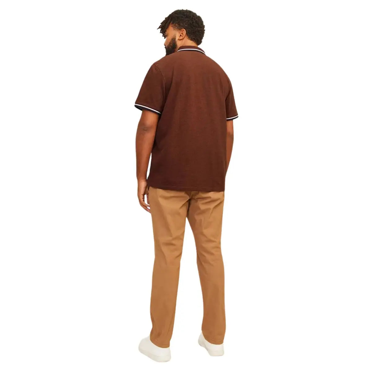 Duża męska polówka koszulka z kołnierzykiem Jack &amp; Jones 12143859 brązowa