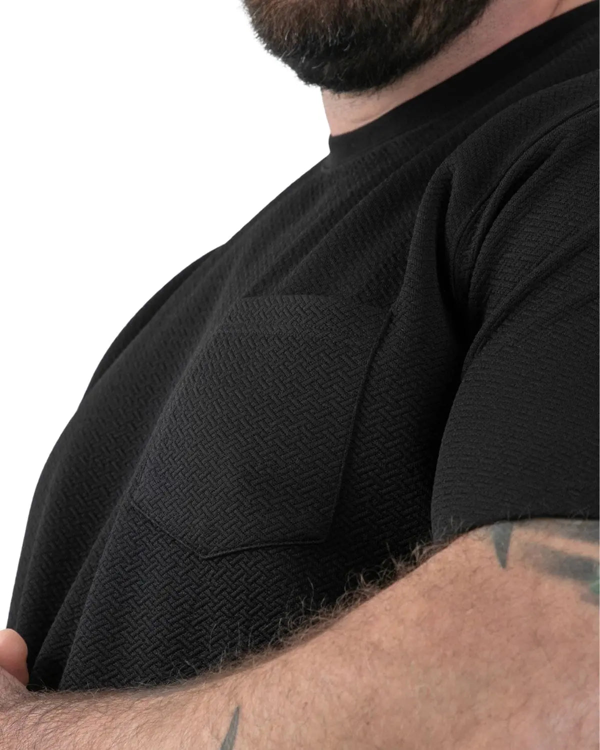 Duża męska koszulka ze streczem t-shirt krótki rękaw Duke D555 Chattan czarny