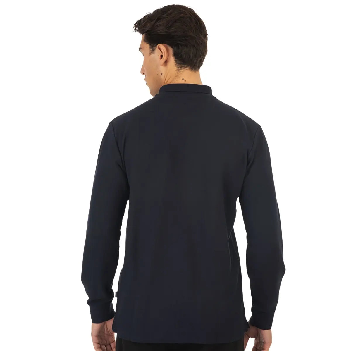 Duża męska koszulka polo z długim rękawem Double Urban Outfitters PS-3031LS granatowa