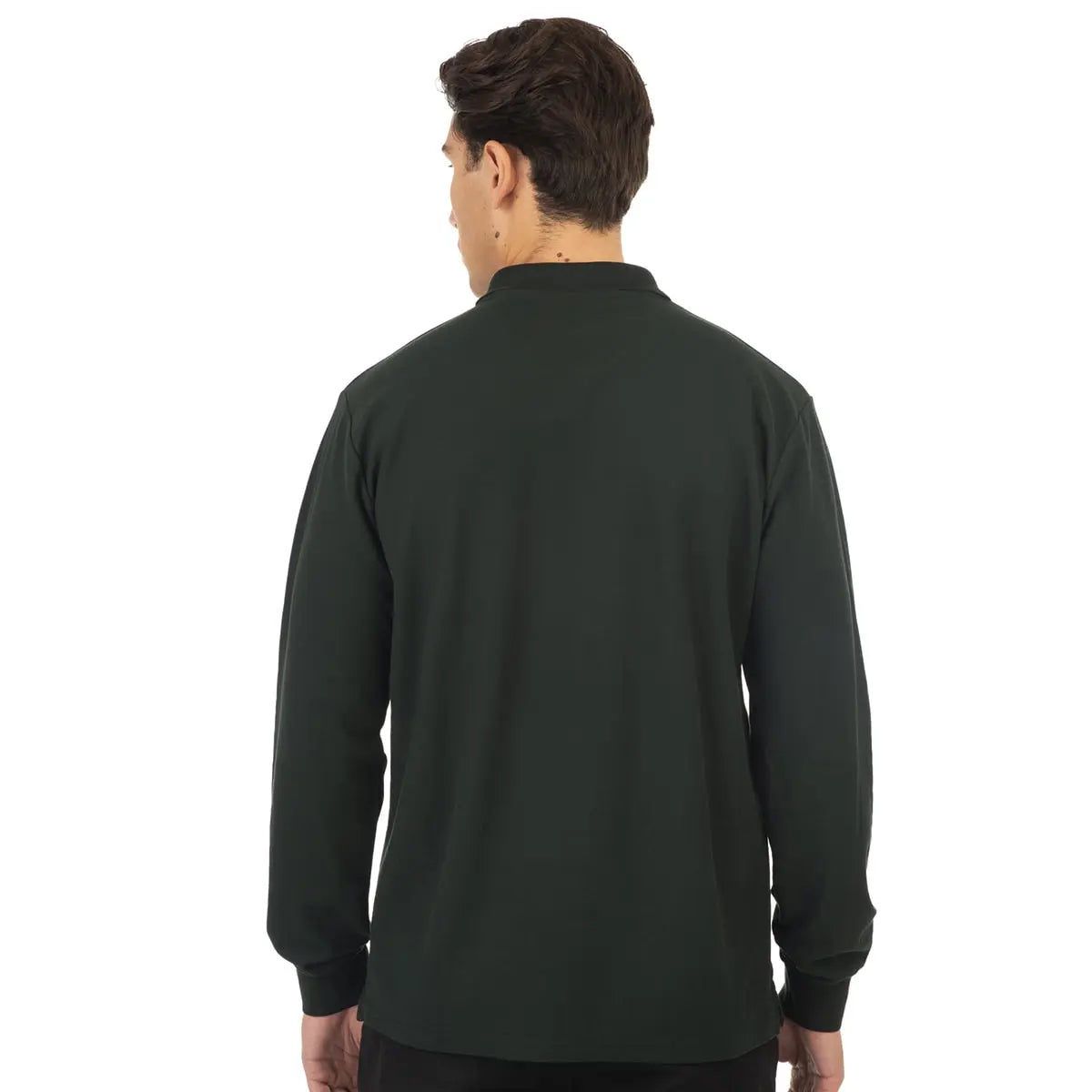 Velké pánské polo tričko s dlouhým rukávem Double Urban Outfitters PS-3031LS tmavě zelené