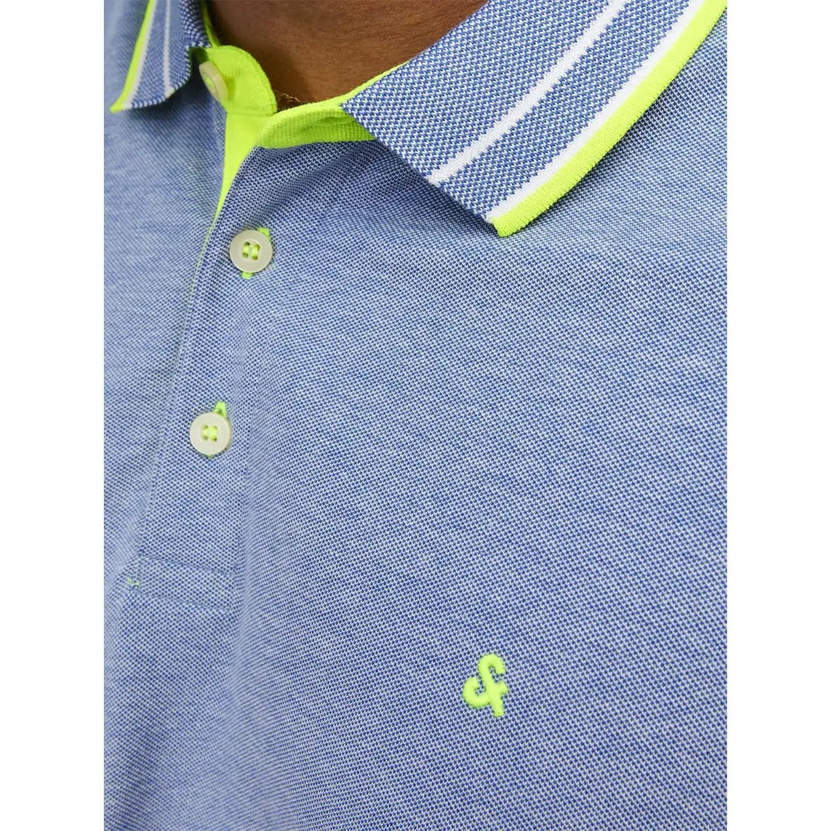 Duża męska polówka koszulka z kołnierzykiem Jack &amp; Jones 12143859 błękitna neon