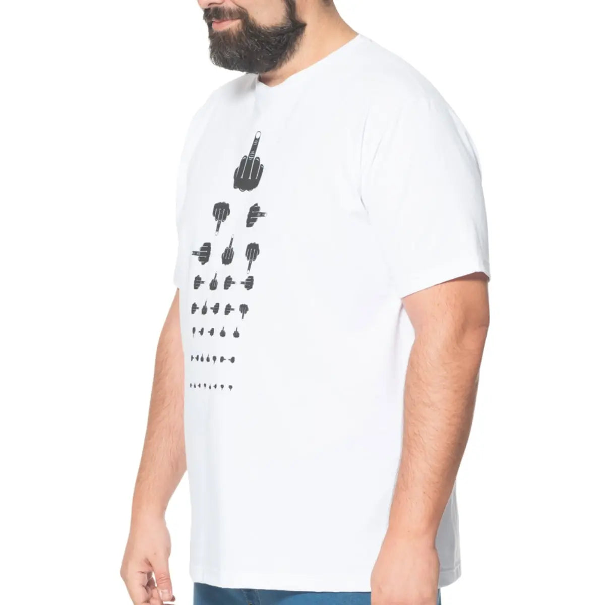 Velké pánské tričko s krátkým rukávem s humorným potiskem Easy E2653-001 bílé