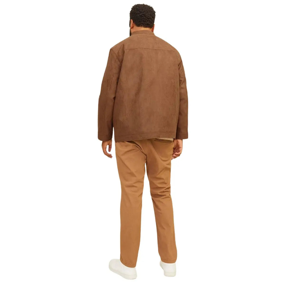 Duża męska kurtka zamszowa lekka Jack &amp; Jones 12264104 brązowa