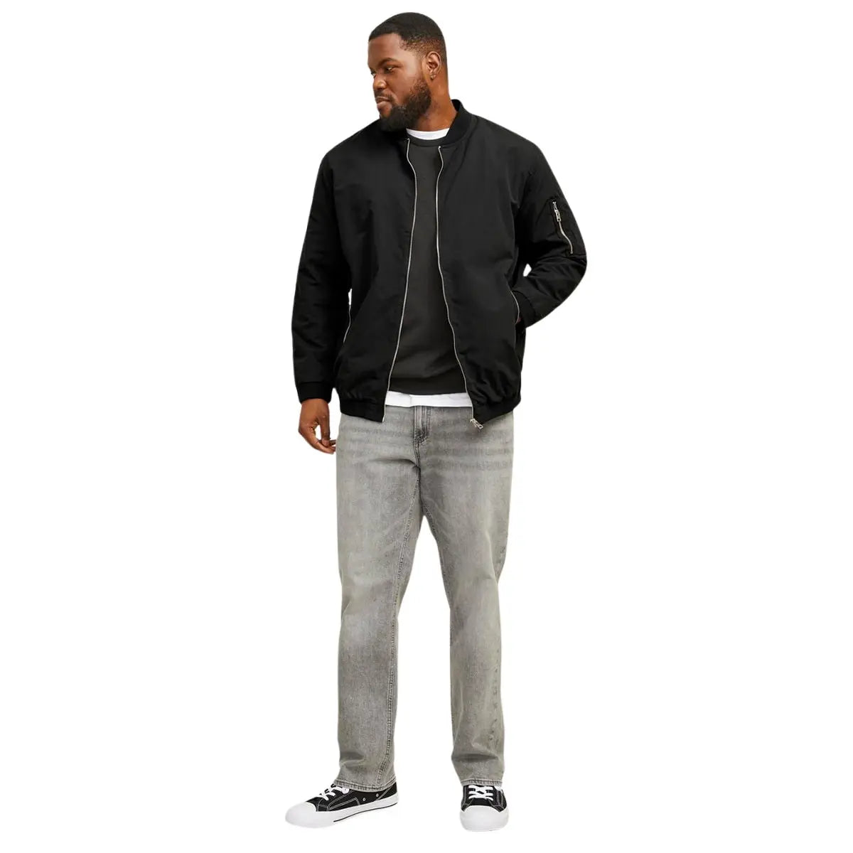 Velká pánská přechodová bunda bomber Jack &amp; Jones 12173990 černá