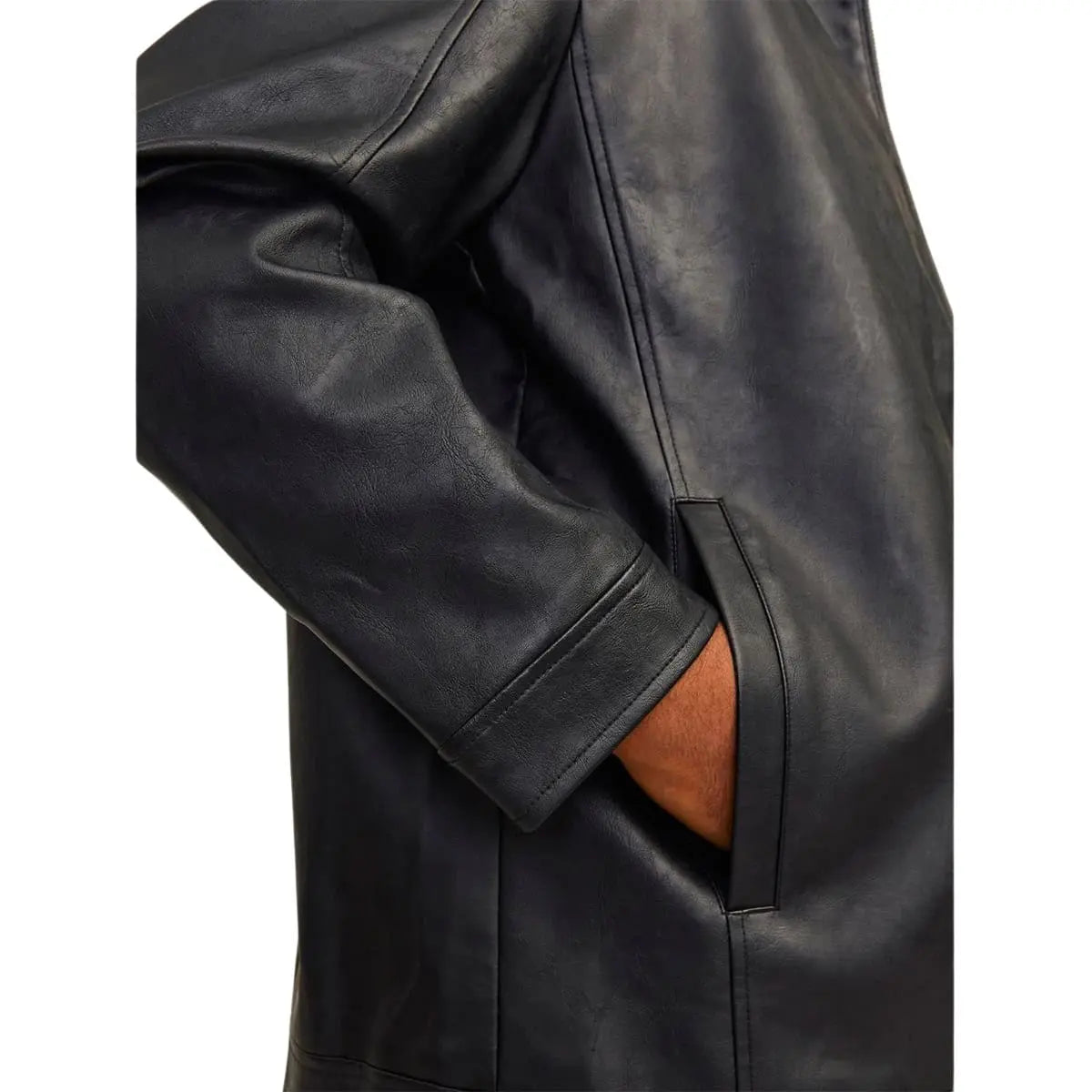Velká pánská bunda z umělé kůže Jack &amp; Jones 12264095 černá