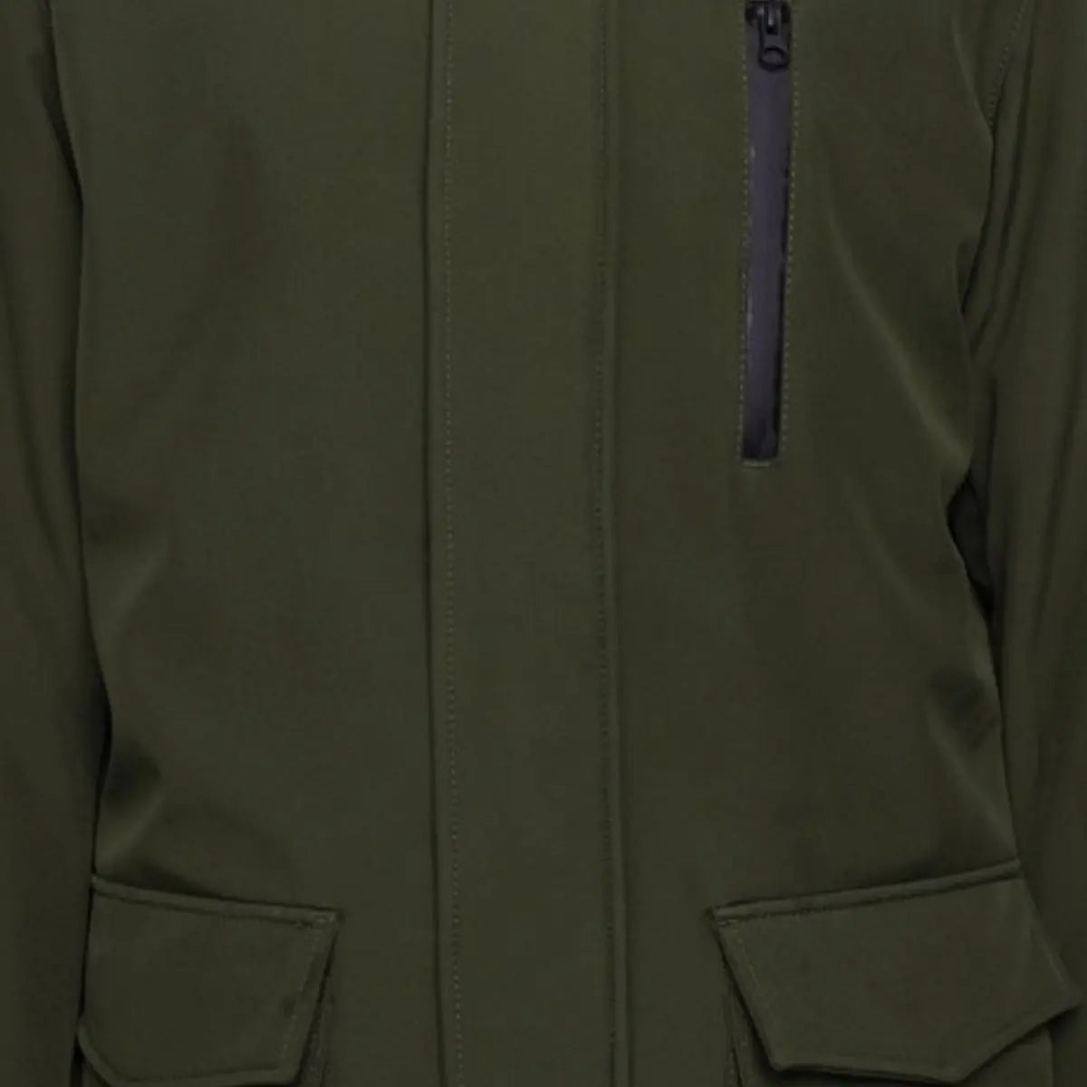 Velká teplá pánská softshellová bunda s kapucí Kam KV144 khaki