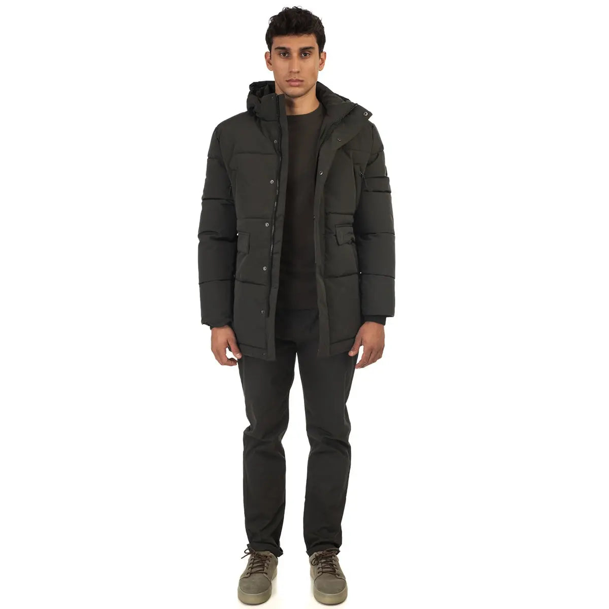 Duża męska kurtka zimowa z kapturem Double Urban Outfitters MJK-2022 khaki