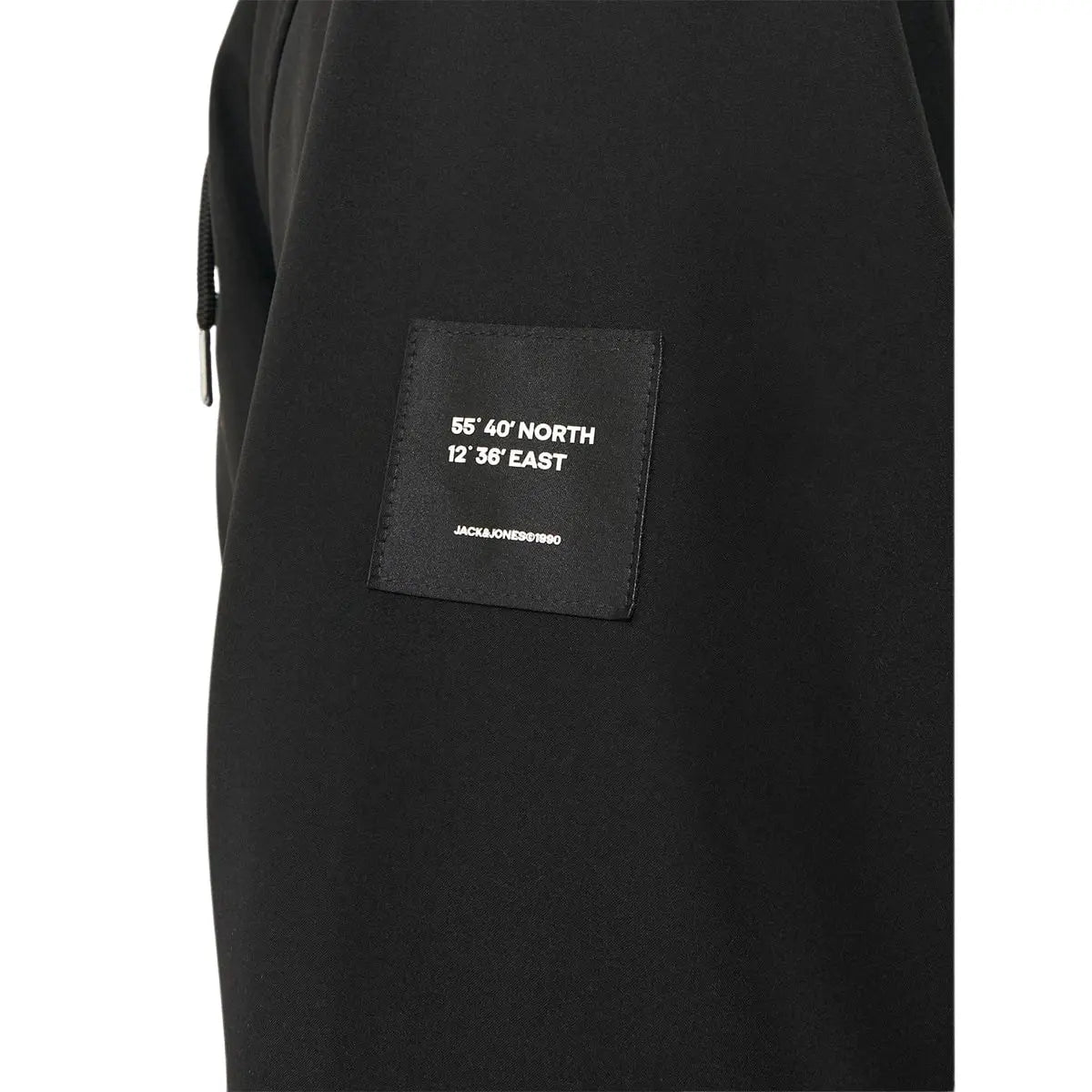 Velká pánská softshellová bunda Jack &amp; Jones s kapucí 12236331 černá