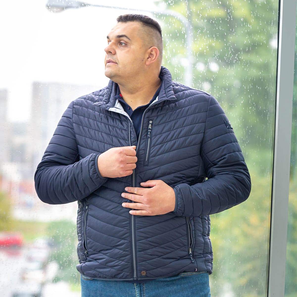 Pánská velká lehká celoroční bunda Redpoint Walker námořnická modrá
