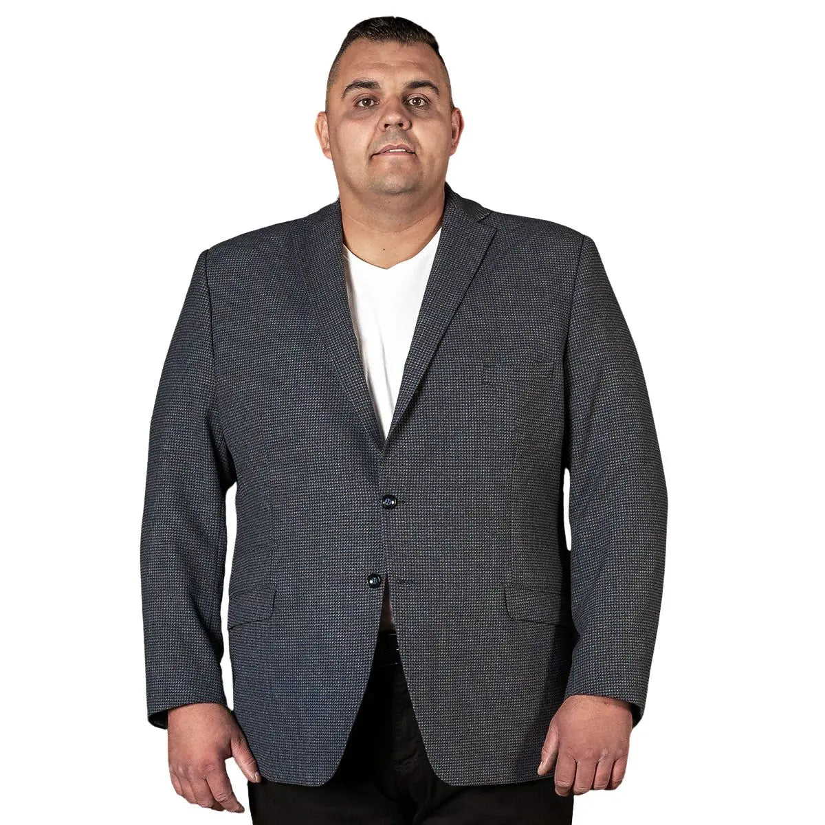 Pánské sako s mikrovzorem DL 922 Niko tmavě modro-šedé