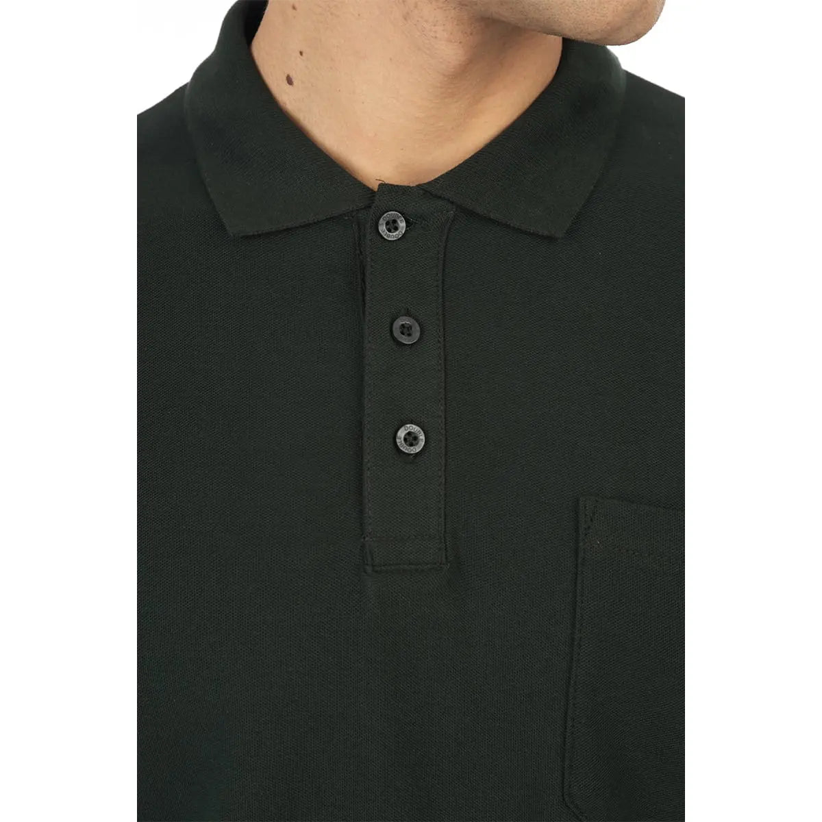 Velké pánské polo tričko s dlouhým rukávem Double Urban Outfitters PS-3031LS tmavě zelené