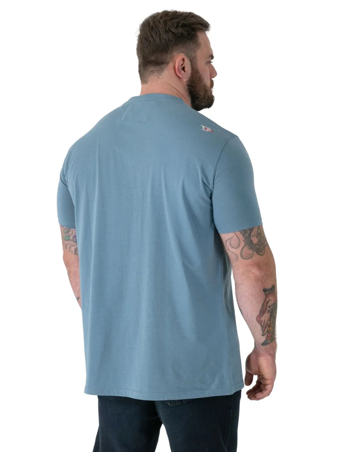 Duży męski t-shirt z efektownym nadrukiem Miller Duke D555 jasnoturkusowy