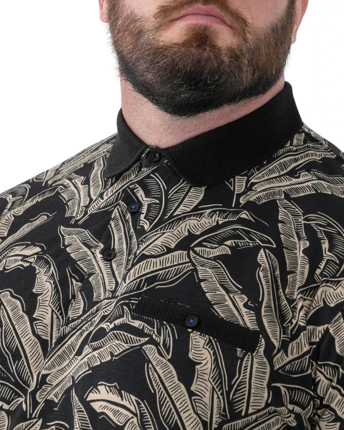 Duża męska koszulka polo wzorzysta z krótkim rękawem Palmer Duke D555 czarna