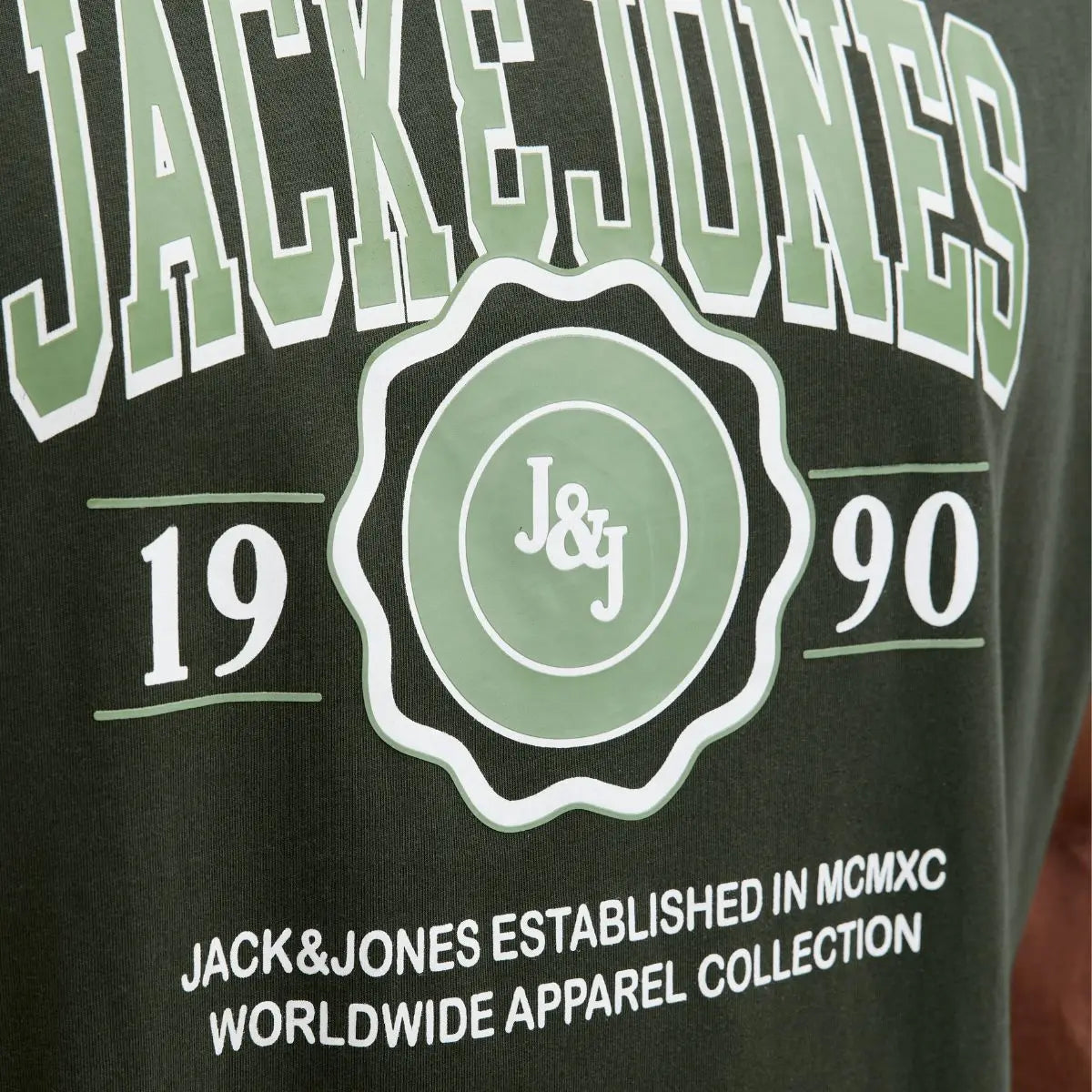 Duża męska koszulka z nadrukiem t-shirt Jack &amp; Jones 12279704 zielony