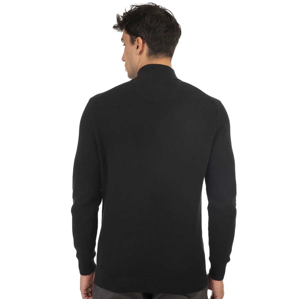 Pánský rozepínací svetr se stojáčkem Double Urban Outfitters Knit-8014 černý