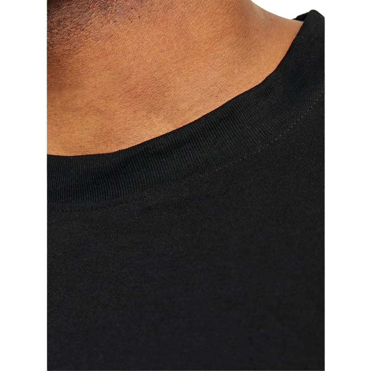 Duża męska koszulka z krótkim rękawem t-shirt gładki Jack &amp; Jones 12250623 czarna